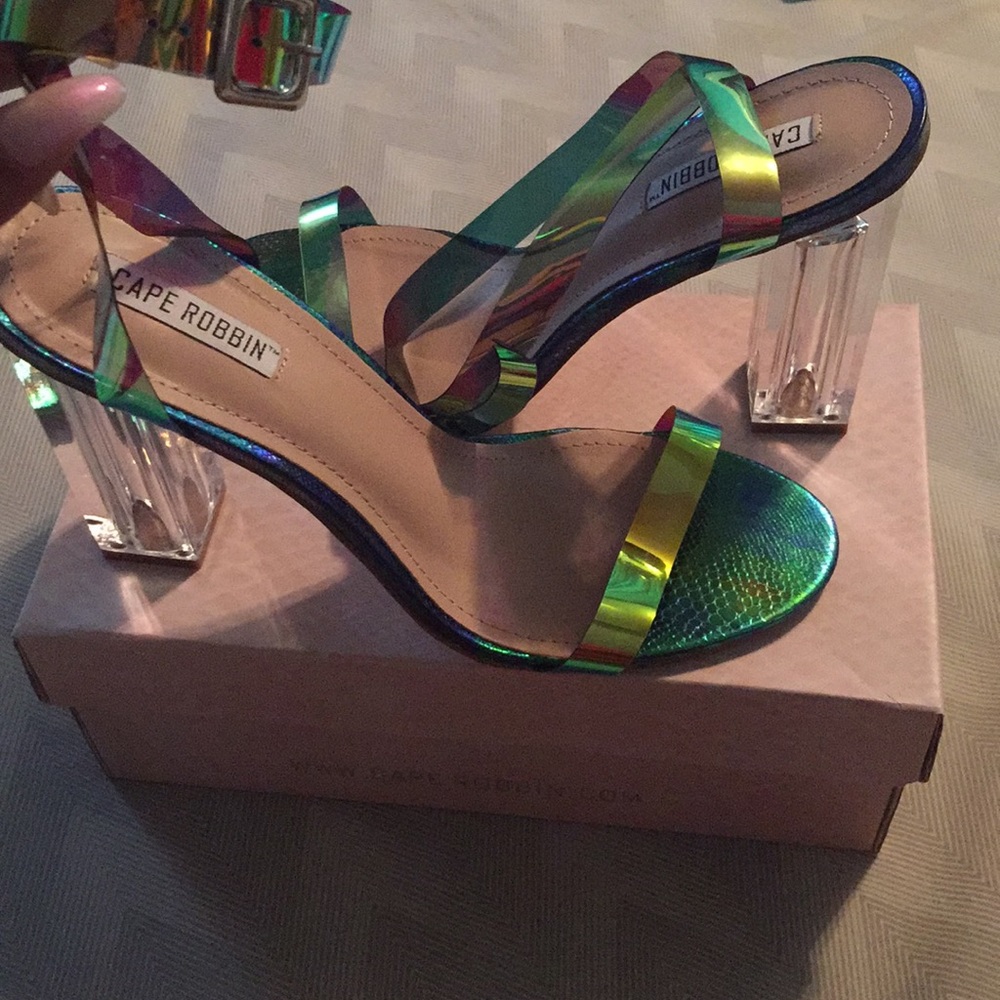Iridescent mermaid Perspex (clear) heels